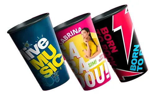 Kit 60 Copos 550ml Personalizado 360 Mold Label - Plastix