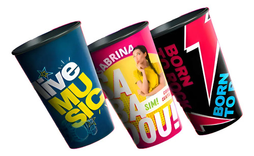 Kit 120 Copos 550ml Personalizado 360 Mold Label - Plastix